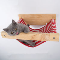 HKM-2193981 Wall-Mounted Wooden Cat Hammock for Cozy Resting Spaces