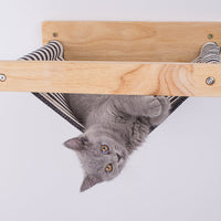 HKM-2193981 Wall-Mounted Wooden Cat Hammock for Cozy Resting Spaces