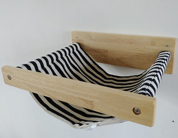 HKM-2193981 Wall-Mounted Wooden Cat Hammock for Cozy Resting Spaces
