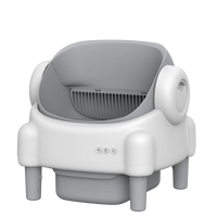 HKM-219411 Smart Cat Litter Box with Intelligent Self-Cleaning Function, Large Capacity and App Control, Open Design