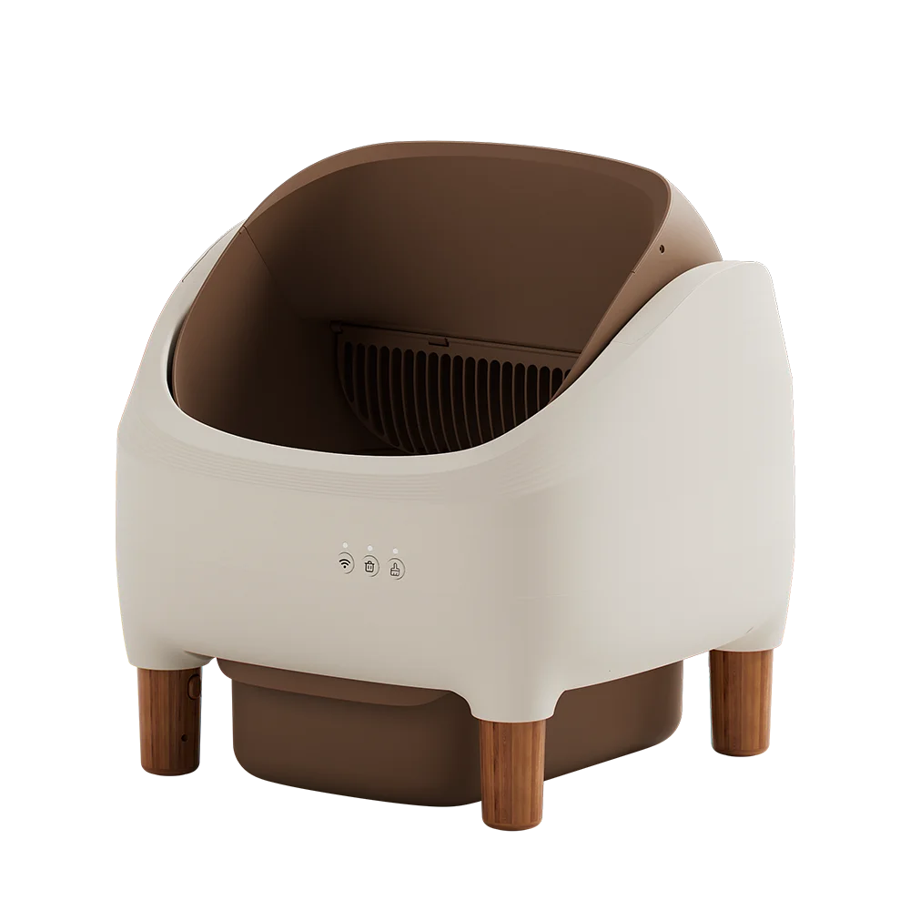 HKM-219411 Smart Cat Litter Box with Intelligent Self-Cleaning Function, Large Capacity and App Control, Open Design