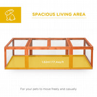 HKM-2194365 Large Wooden Rabbit Hutch with Outdoor Run and Lockable Access for Small Animals
