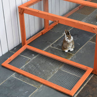 HKM-2194365 Large Wooden Rabbit Hutch with Outdoor Run and Lockable Access for Small Animals