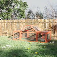 HKM-2194365 Large Wooden Rabbit Hutch with Outdoor Run and Lockable Access for Small Animals
