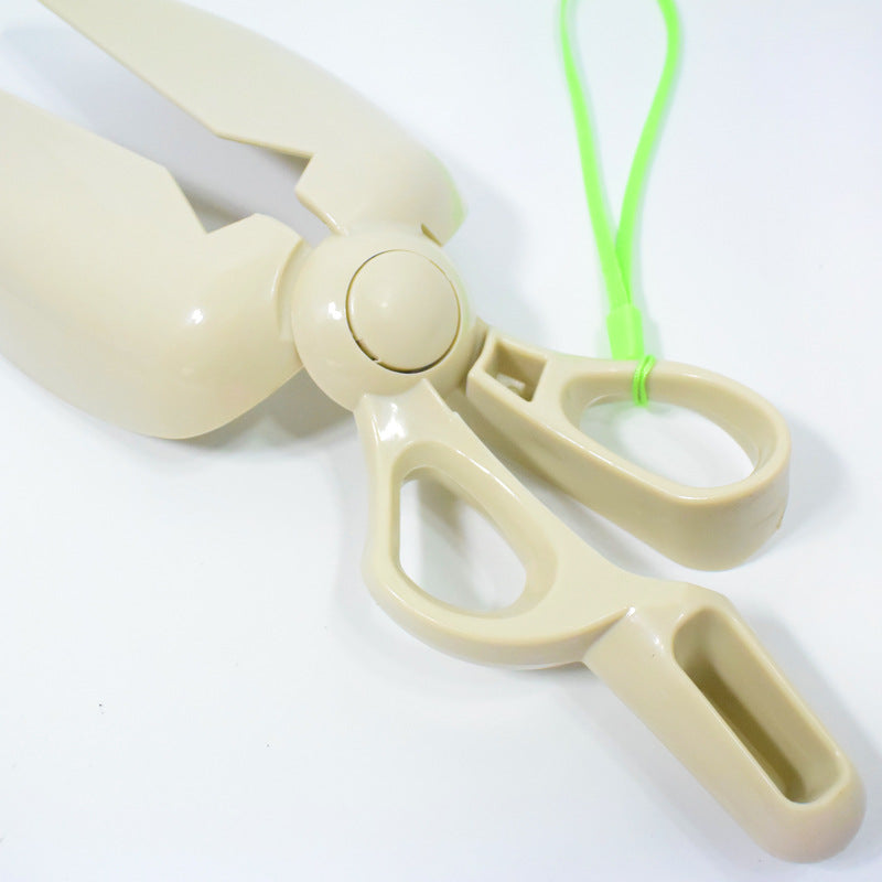 HKM-2196285 Dog Poop Clipping Tool with Handle - Hygienic Scissors Style Scoop in Blue, Green, Gray, and Pink
