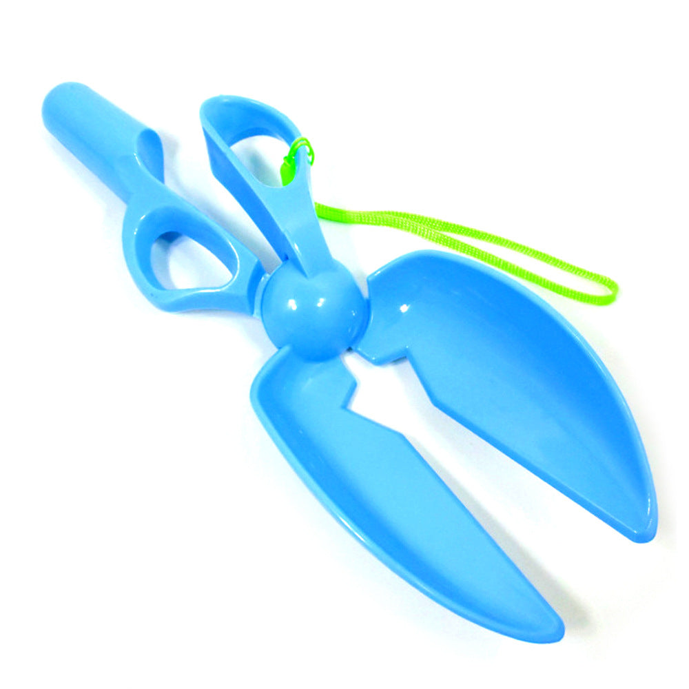 HKM-2196285 Dog Poop Clipping Tool with Handle - Hygienic Scissors Style Scoop in Blue, Green, Gray, and Pink