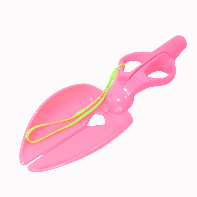 HKM-2196285 Dog Poop Clipping Tool with Handle - Hygienic Scissors Style Scoop in Blue, Green, Gray, and Pink
