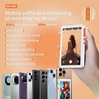 HKM-219667 Eight-in-One Mobile Selfie Screen Sharing Device with Adjustable Display and Bluetooth Camera