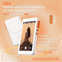 HKM-219667 Eight-in-One Mobile Selfie Screen Sharing Device with Adjustable Display and Bluetooth Camera