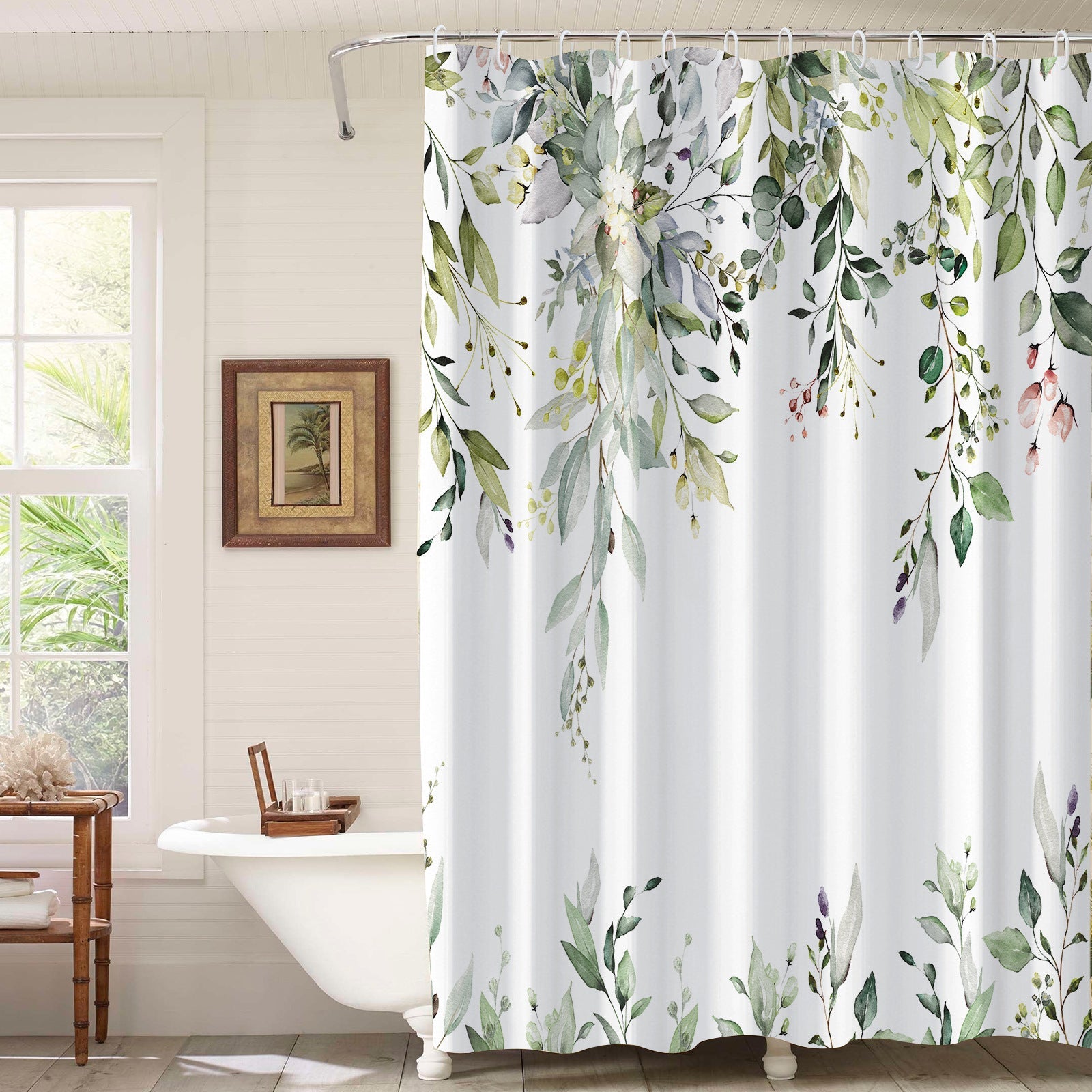 HKM-219667 Waterproof Mildew-proof 3D Floral Bathroom Curtain - Modern Design, Multiple Sizes Available