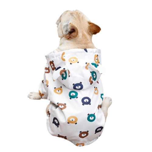 HKM-2197053 Waterproof Puppy Raincoat - Cute Bear and Cat Designs, Multiple Sizes Available