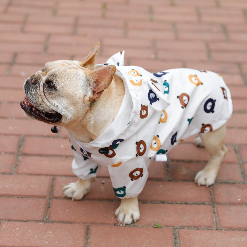 HKM-2197053 Waterproof Puppy Raincoat - Cute Bear and Cat Designs, Multiple Sizes Available