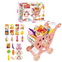 HKM-219795 Supermarket Grocery Store Toy Set with Shopping Cart for Kids Ages 2-13