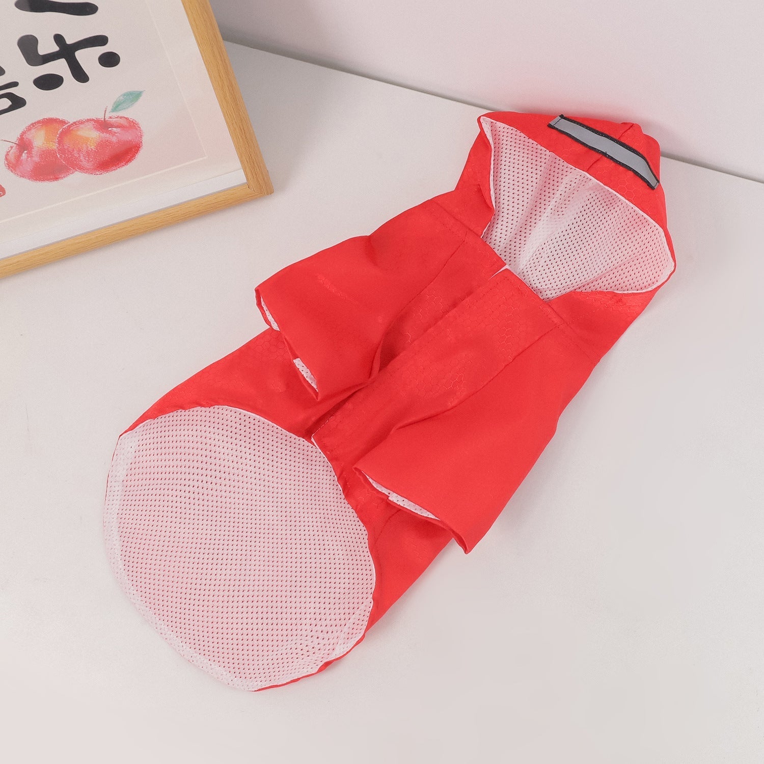 HKM-2198077 Reflective Waterproof Dog Raincoat for Small Pets - Casual Polyester Coat in Multiple Colors