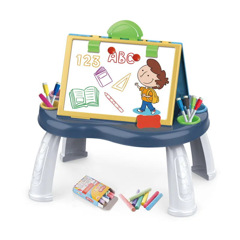 HKM-219923 Magic Erasable 2-in-1 Drawing Board for Kids with Pen and Chalk, Educational Toy for Ages 5-7