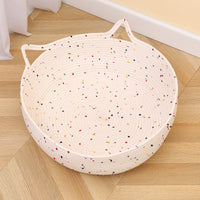 HKM-2200509 Cotton and Hemp Rope Cat Nest Mat - Soft Pet Bed with Optional Toy Ball in Multiple Sizes