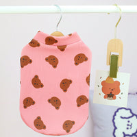 HKM-2201021 Small Dog Spring and Summer Casual Clothing in White, Blue, and Pink - Multiple Sizes Available