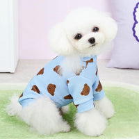 HKM-2201021 Small Dog Spring and Summer Casual Clothing in White, Blue, and Pink - Multiple Sizes Available