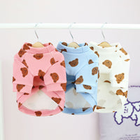 HKM-2201021 Small Dog Spring and Summer Casual Clothing in White, Blue, and Pink - Multiple Sizes Available