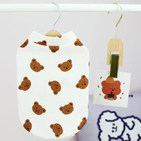 HKM-2201021 Small Dog Spring and Summer Casual Clothing in White, Blue, and Pink - Multiple Sizes Available