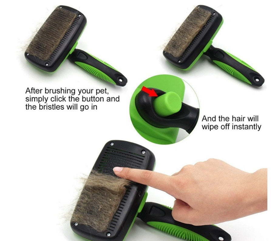 HKM-2202045 Self-Cleaning Slicker Brush for Dogs and Cats - Stainless Steel Needles, Durable Materials