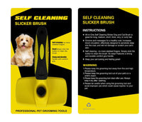 HKM-2202045 Self-Cleaning Slicker Brush for Dogs and Cats - Stainless Steel Needles, Durable Materials