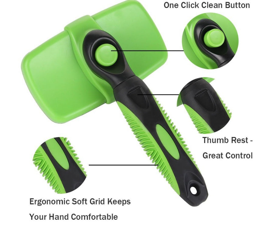 HKM-2202045 Self-Cleaning Slicker Brush for Dogs and Cats - Stainless Steel Needles, Durable Materials