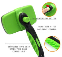 HKM-2202045 Self-Cleaning Slicker Brush for Dogs and Cats - Stainless Steel Needles, Durable Materials