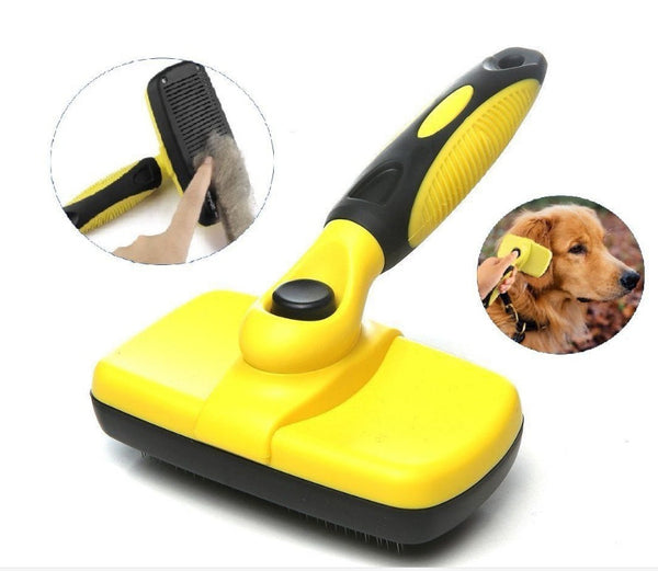 HKM-2202045 Self-Cleaning Slicker Brush for Dogs and Cats - Stainless Steel Needles, Durable Materials