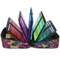 HKM-220243 Multi-Slot Coloured Pencil Set with 72/120/180 Colours in Zippered Nylon Case for Artistic Use