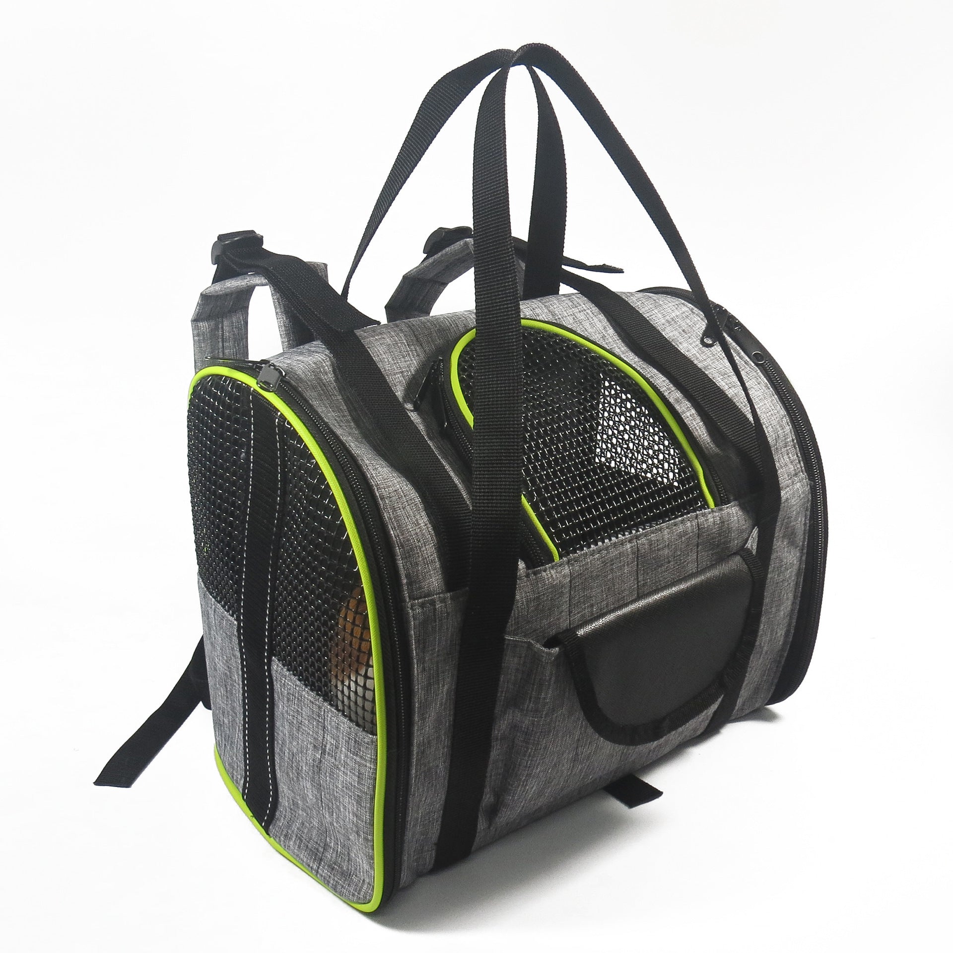 HKM-2202685 Multifunctional Breathable Outdoor Backpack for Small Dogs and Cats in Grey Green and Grey Brown