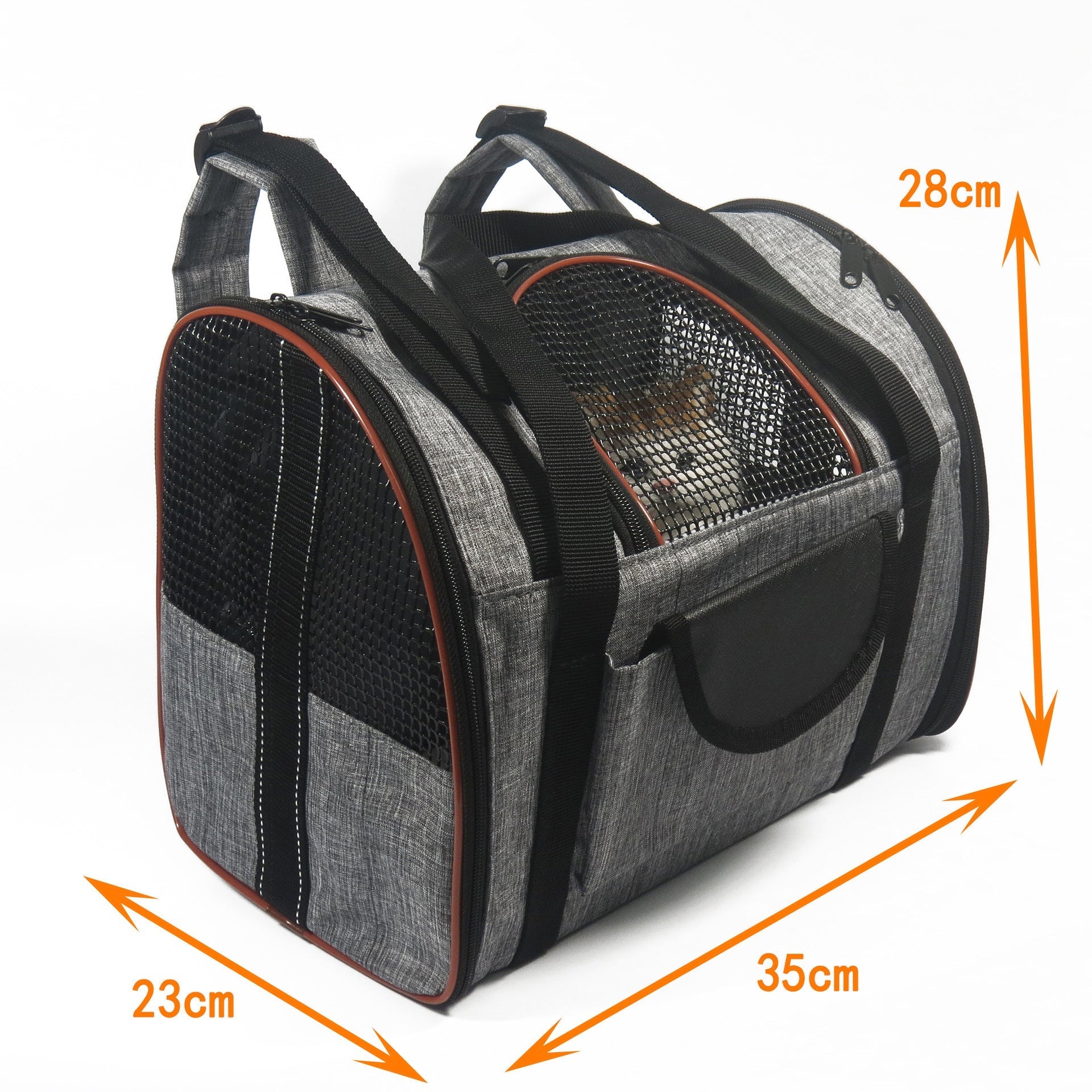 HKM-2202685 Multifunctional Breathable Outdoor Backpack for Small Dogs and Cats in Grey Green and Grey Brown