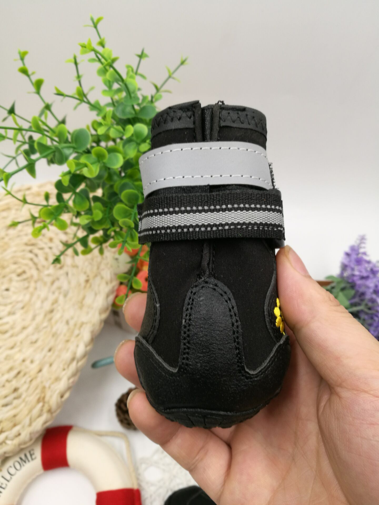 HKM-2203069 Waterproof Dog Shoes with Non-Slip Sole and Adjustable Strap for All Weather Conditions