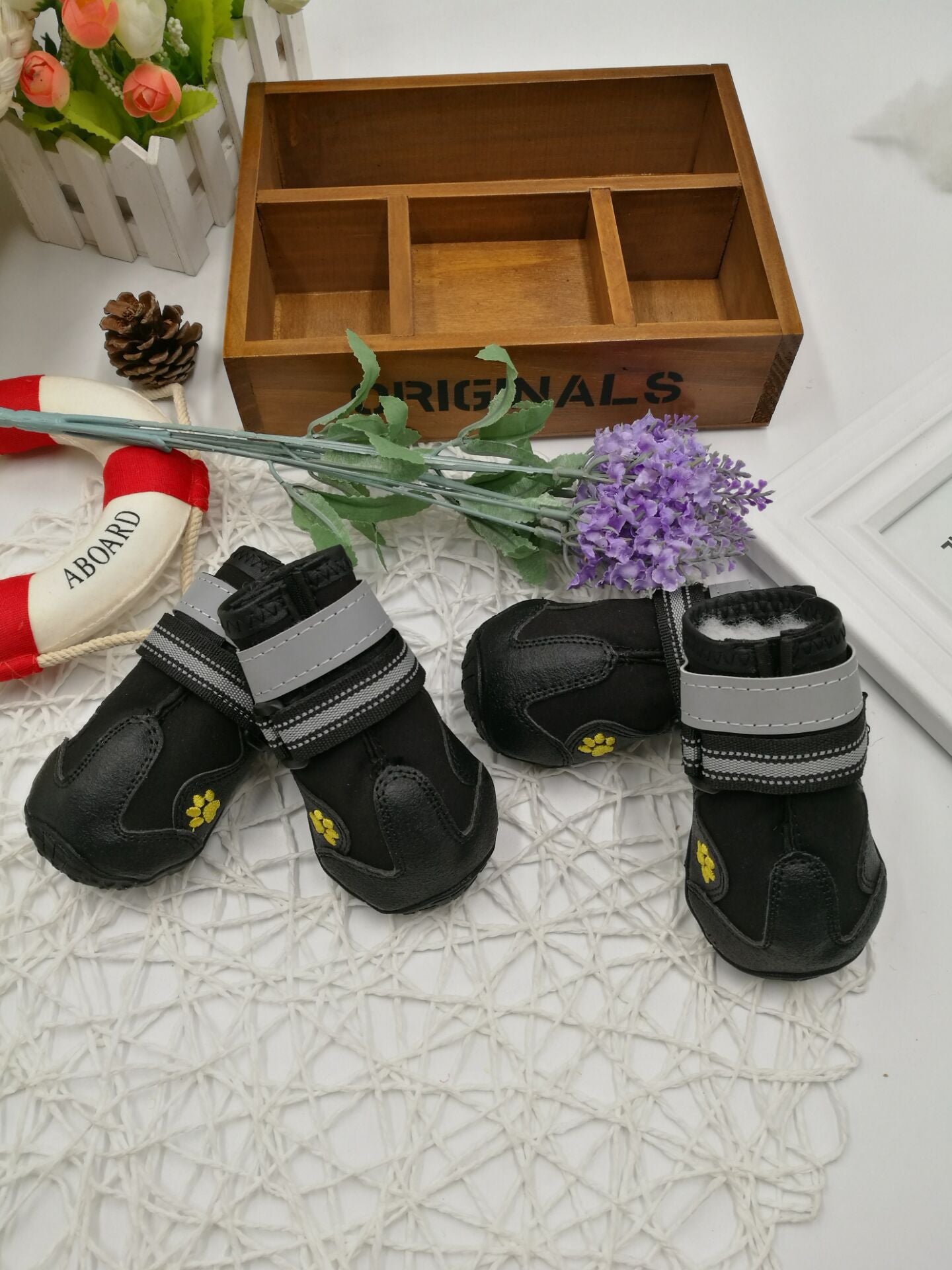 HKM-2203069 Waterproof Dog Shoes with Non-Slip Sole and Adjustable Strap for All Weather Conditions
