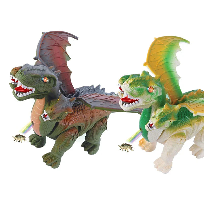 HKM-220371 Electric Walking Simulation Dinosaur Toy with Light Projection and Raw Egg for Children