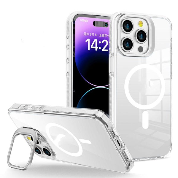HKM-220371 Transparent Metal Invisible Frame Bracket for iPhone 11, 12, 13, 14 Series with Magnetic Suction and Anti-Fingerprint Features