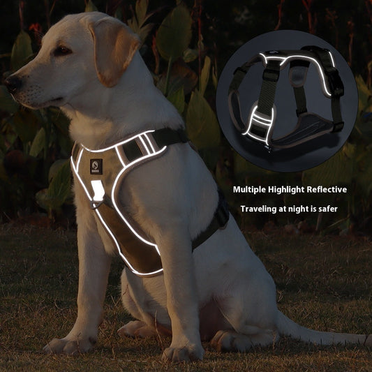 HKM-2205501 Durable Pet Chest Harness with 1.5m Rope for Large Dogs - Oxford Cloth, Multiple Colors Available