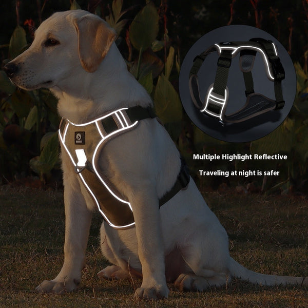 HKM-2205501 Durable Pet Chest Harness with 1.5m Rope for Large Dogs - Oxford Cloth, Multiple Colors Available