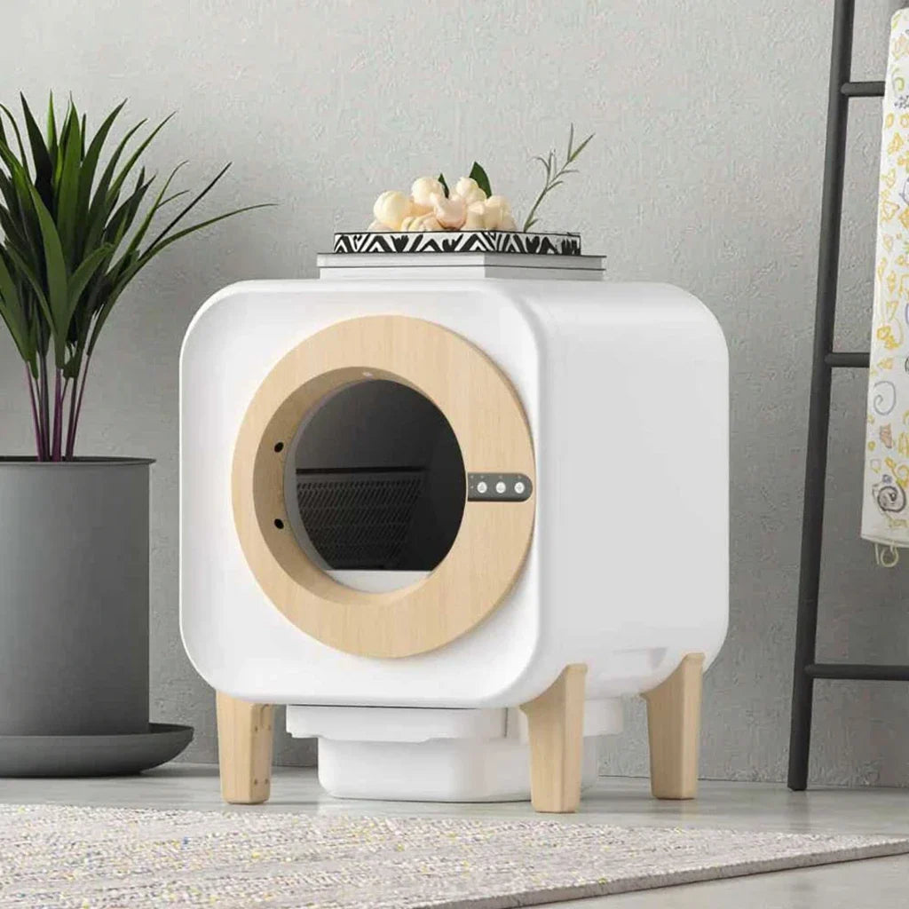 HKM-220563 Automatic Self-Cleaning Cat Litter Box with Fresh Air Purification and Anti-Splash Design, Eco-Friendly Plastic 70L