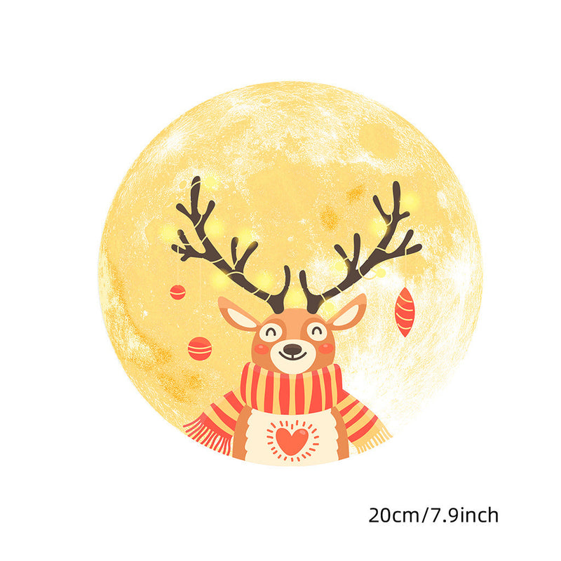 HKM-220563 Medium Christmas Moon Wall Stickers, PVC Mural Decor for Bedroom