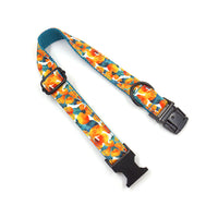 HKM-2206013 Hawaiian Print Dog Collar and Leash Set with Bow Tie - XS to XL Sizes