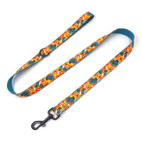 HKM-2206013 Hawaiian Print Dog Collar and Leash Set with Bow Tie - XS to XL Sizes