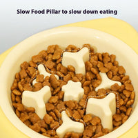 HKM-2206397 Two-in-One Slow Feeder Cat Bowl with Stainless Steel and Double Design in Multiple Colors