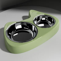 HKM-2206397 Two-in-One Slow Feeder Cat Bowl with Stainless Steel and Double Design in Multiple Colors