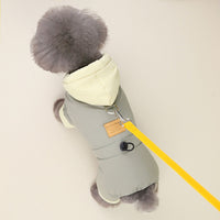 HKM-2206781 Cotton-Padded Dog Clothing for Autumn and Winter in Dark Navy Blue and Smoky Green