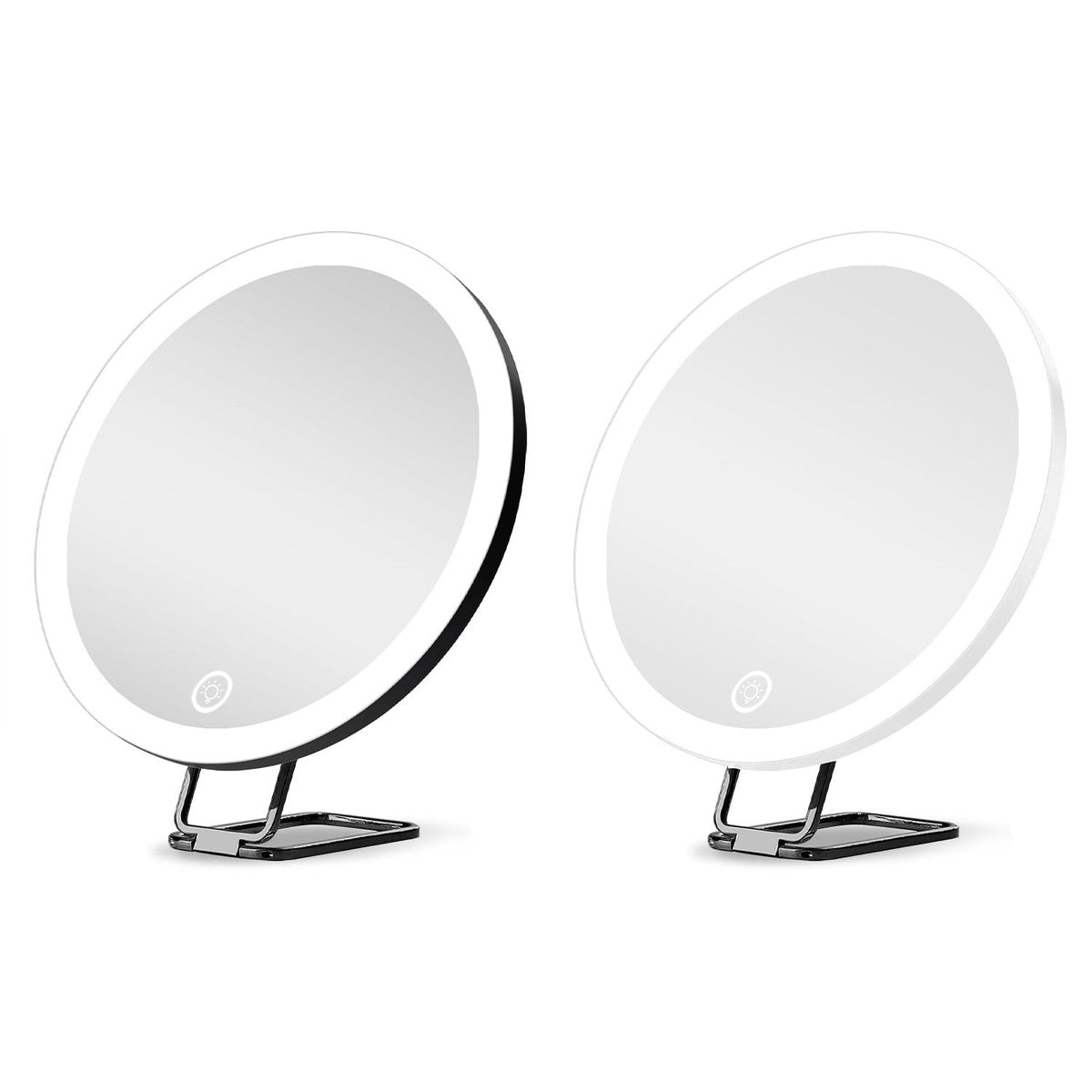 HKM-220691 30X Magnifying Makeup Mirror with Adjustable Light, Rechargeable Battery, and Compact Design for Travel