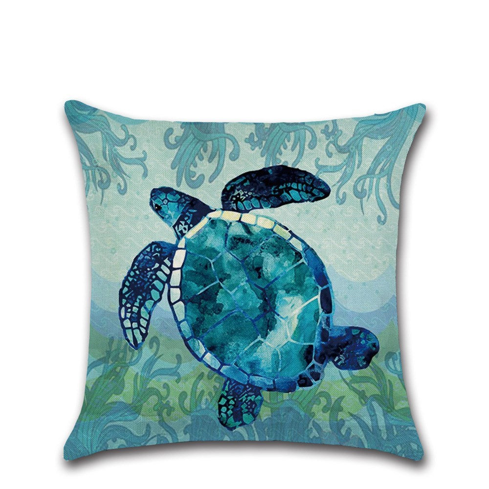 HKM-220819 Soft Plush Turtle Cushion Cover, 45x45cm, Digital Print Design