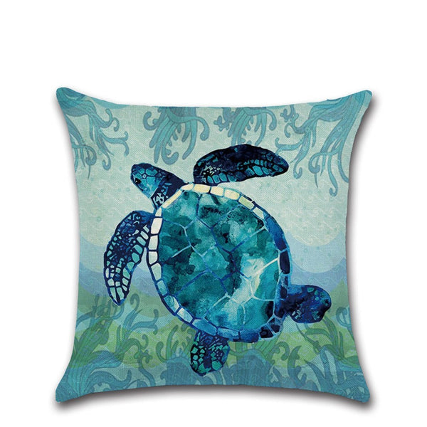 HKM-220819 Soft Plush Turtle Cushion Cover, 45x45cm, Digital Print Design