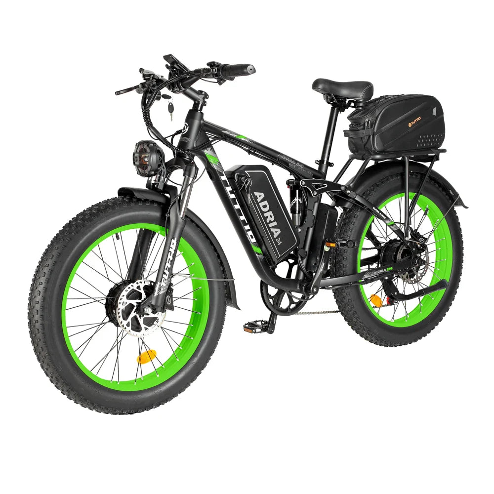 HKM-220819 Tuttio Adria 24" Electric Mountain Bike 52V 30AH Dual Motor, Hydraulic Disc Brakes, 7-Speed Gear System