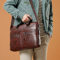 HKM-220819 Waterproof PU Leather Laptop Bag for Business Men with Stylish Design